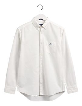 Camisa Gant Blanca Oxford Regular Fit Para Hombre