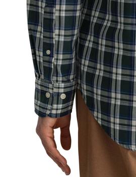 Camisa Gant Oxfor Cuadros Verde Para Hombre