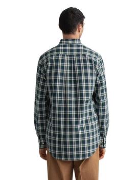 Camisa Gant Oxfor Cuadros Verde Para Hombre