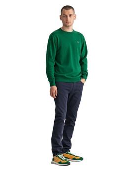 Jersey Gant Verde Cuello Redondo Para Hombre