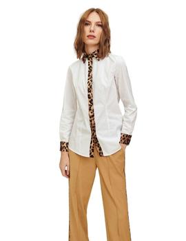 Camisa Lola Casademunt Blanca Leopardo Para Mujer