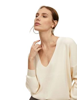 Jersey Lola Casademunt Cuello de Pico Crudo Para Mujer