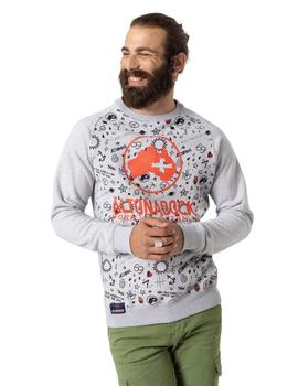 Sudadera Altonadock Gris Estampado con Logo Para Hombre