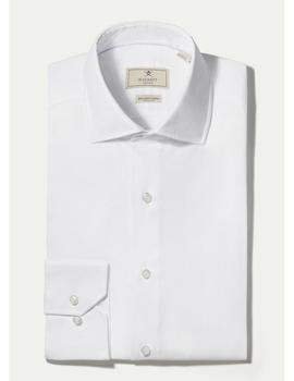 Camisa Hackett Royal Oxford Puño Simple Blanca Para Hombre