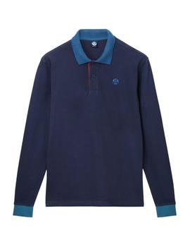 Polo Norths Sails Marino Manga Larga Para Hombre