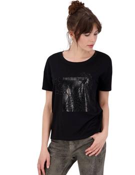 Camiseta Monari Negra Fluida Para Mujer