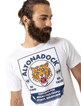 Camiseta Altonadock Blanco Tigre Para Hombre