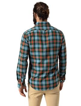 Camisa Altonadock Cuadros Naranja Verde y Azul Para Hombre