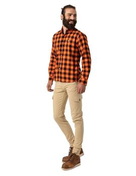 Camisa Altonadock Cuadros Naranja Para Hombre