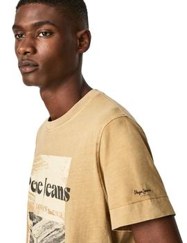 Camiseta Pepe Jeans Yann Beige Para Hombre