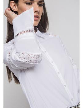 Camisa Blanca Con Pasamanería de Alba Conde para mujer