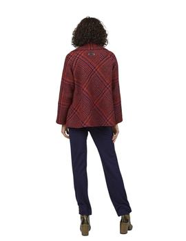 Chaquetón Mercedes de Miguel Pata de Gallo Rojo Para Mujer