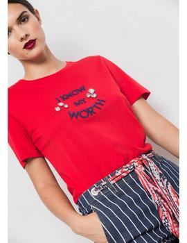 Camiseta De Punto Roja de Alba Conde para mujer.