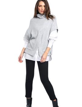 Sudadera Alba Conde Gris Manga Corta Para Mujer