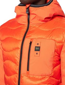 Plumífero Blauer Verde Herman Naranja Combinado Para Hombre