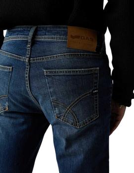 Vaqueros Gas Jeans Azul Medio Sax Zip Para Hombre