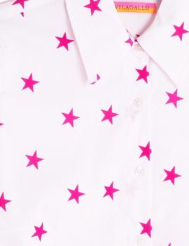 Camisa Vilagallo Blanca Con Estrellas Para Mujer