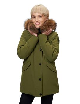 Parka Blauer Capucha Verde Para Mujer