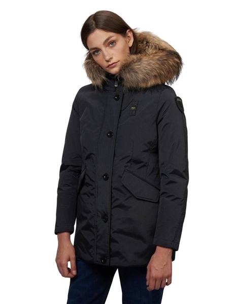 Parka Blauer Negra Capucha Para Mujer