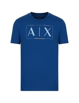 Camiseta Armani Azul Logo Para Hombre