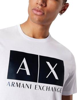 Camiseta Armani Exchange Logo Blanco y Negro Para Hombre