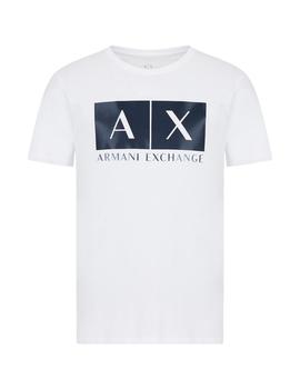 Camiseta Armani Exchange Logo Blanco y Negro Para Hombre