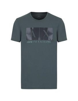 Camiseta Armani Exchange Logo Gris y Negro Para Hombre