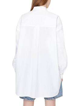 Camisa Armani Exchange Oversize Cuello Mao Para Mujer
