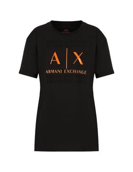 Camiseta Armani Exchange Negra Logo Para Mujer