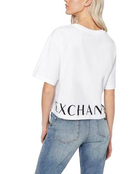Camiseta Armani Exchange Blanca Logo Negro Para Mujer