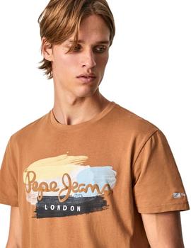 Camiseta Pepe Jeans Aegir Marrón Para Hombre
