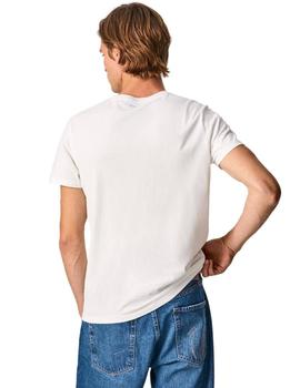Camiseta Pepe Jeans 1973 Aeson Blanca Para Hombre