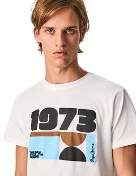 Camiseta Pepe Jeans 1973 Aeson Blanca Para Hombre