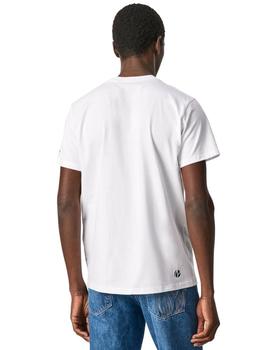 Camiseta Pepe Jeans Ainsley Blanc Estampado Foto Para Hombre