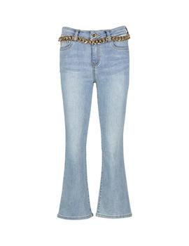 Jeans with chain belt
