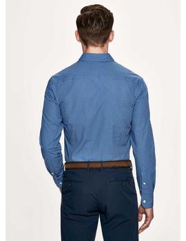 Camisa Hackett Leaf Print Azul Para Hombre