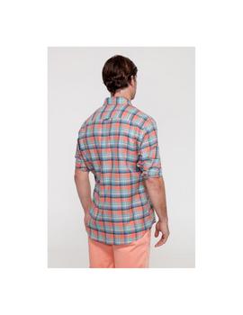 Camisa De Cuadros Azules-Naranjas de Altonadock para hombre