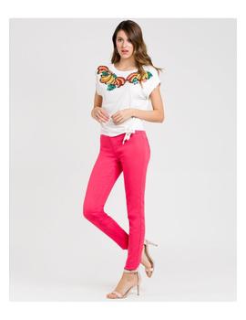Pantalón Naf Naf Power Skinny Rosa Para Mujer