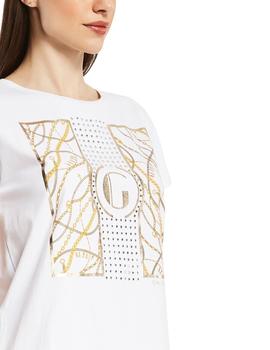T-shirt with gold-tone print