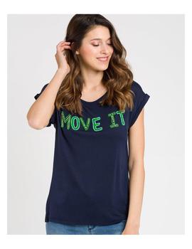 Camiseta Naf Naf Move It Azul Para Mujer