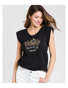 Camiseta Naf Naf Summer Princess Negro Para Mujer