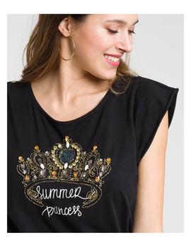 Camiseta Naf Naf Summer Princess Negro Para Mujer