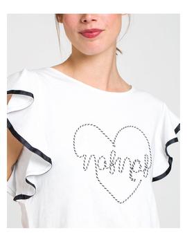 Camiseta Naf Naf Volantes Marinero Para Mujer