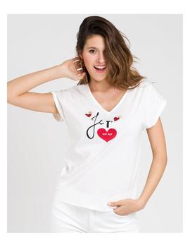 Camiseta Naf Naf Aime Beige Para Mujer