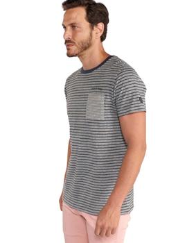 T-shirt Ponan gris à rayures 