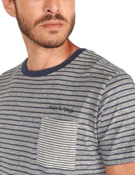 T-shirt Ponan gris à rayures 