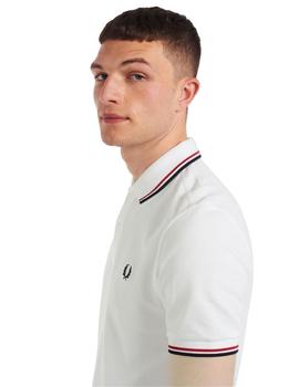 Fred Perry Polo M3600 Blanco/rojo brillante/azul m