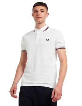 Fred Perry Polo M3600 Blanco/rojo brillante/azul m