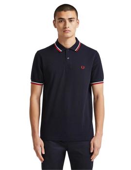 Fred Perry Polo M3600 Azul Marino / Blanco / Rojo