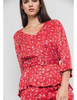 Blusa Roja Estampada de Alba Conde para mujer